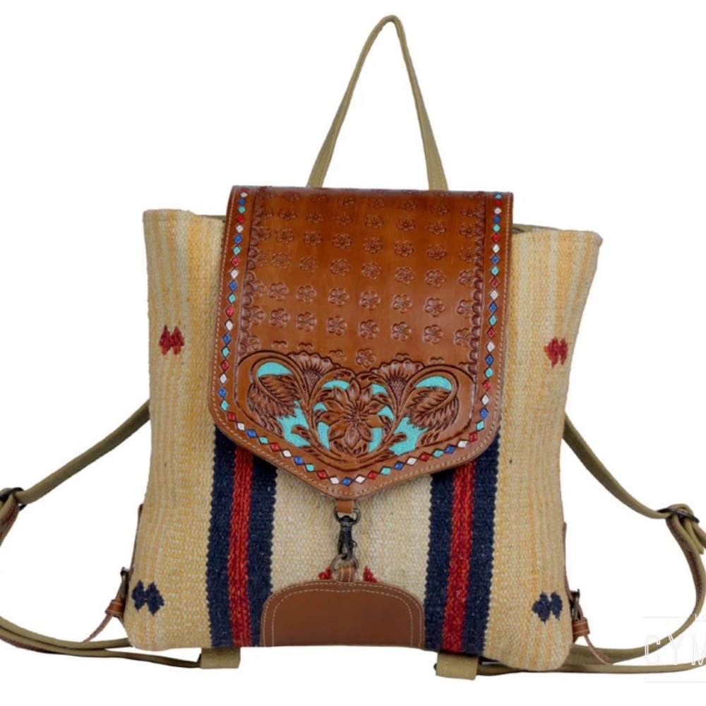 Myra Bag Leather and Canvas Backpack